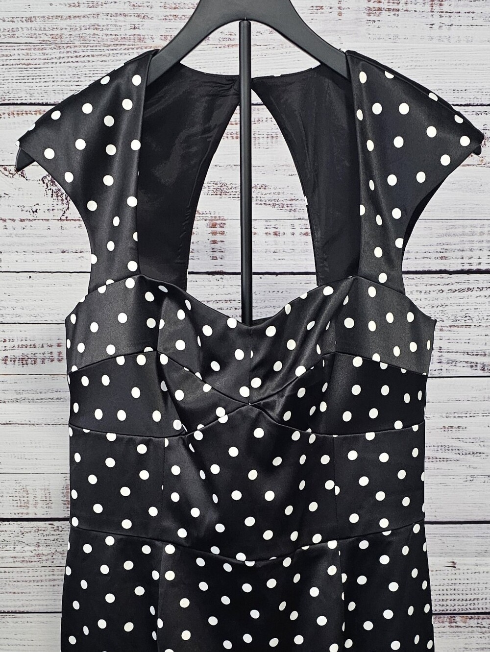 White House Black Market Classic Black & White Polka Dot Pin-Up Style Dress